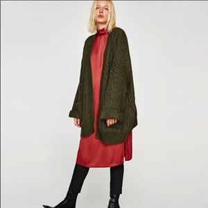 ZARA Knit Oversized Cardigan w/ Wool